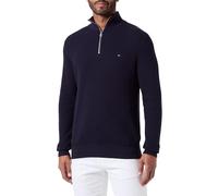 Tommy Hilfiger Uomo Felpa con Zip Senza Cappuccio, Blu (Desert Sky), S