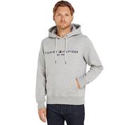 Tommy Hilfiger Uomo Felpa Core Tommy Logo con Cappuccio, Grigio (Cloud Heather), XL