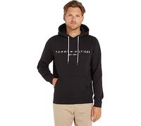 Tommy Hilfiger Uomo Felpa Core Tommy Logo con Cappuccio, Nero (Jet Black), M