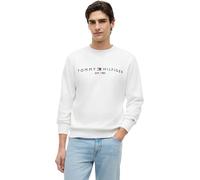 Tommy Hilfiger Uomo Felpa Tommy Logo Senza Cappuccio, Bianco (White), XL