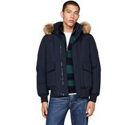 Tommy Hilfiger Uomo Giacca Rockie Down Bomber Cappuccio Rimovibile, Blu (Desert Sky), M