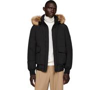 Tommy Hilfiger Uomo Giacca Rockie Down Bomber Cappuccio Rimovibile, Nero (Black), M