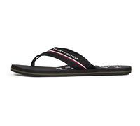 Tommy Hilfiger Uomo Infradito Web Beach Sandal con Logo, Nero (Black), 43