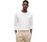 Tommy Hilfiger Uomo Maglietta Maniche Lunghe Stretch Slim Fit Cotone, Bianco (White), S