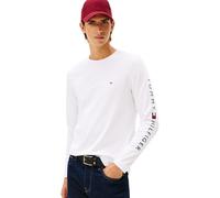 Tommy Hilfiger Uomo Maglietta Maniche Lunghe Tommy Logo Cotone, Bianco (White), XL