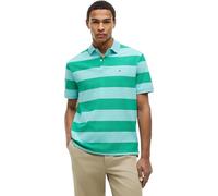 Tommy Hilfiger Uomo Maglietta Polo Maniche Corte Blocking Contrast Placket Elasticizzata, Multicolore (Jade Wink/Arctic Aqua), XXL
