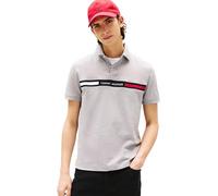 Tommy Hilfiger Uomo Maglietta Polo Maniche Corte Chest Insert Regular Fit, Grigio (Light Grey Heather), S