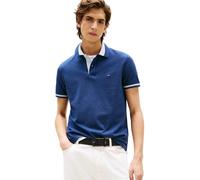 Tommy Hilfiger Uomo Maglietta Polo Maniche Corte Contrast Collar Block Regular Fit, Blu (Preppy Navy Heather B8465), M