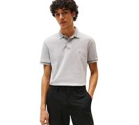 Tommy Hilfiger Uomo Maglietta Polo Maniche Corte Contrast Collar Block Regular Fit, Grigio (Light Grey Heather), XL