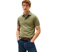 Tommy Hilfiger Uomo Maglietta Polo Maniche Corte Tipped Seasonal Slim Fit, Verde (Battle Green), XL