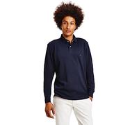 Tommy Hilfiger Uomo Maglietta Polo Maniche Lunghe Regular Fit con Chiusura a Bottoni, Blu (Desert Sky), XL