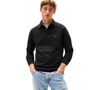 Tommy Hilfiger Uomo Maglietta Polo Maniche Lunghe Regular Fit con Chiusura a Bottoni, Nero (Black), M