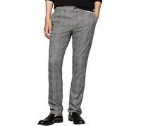 Tommy Hilfiger Uomo Pantaloni in Tessuto Denton Brushed Check Pantalone da Completo, Grigio (Turbine Grey), 34W/34L