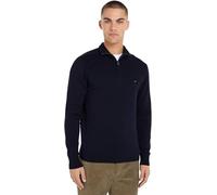 Tommy Hilfiger Uomo Pullover con Cerniera Essential Cotton Mock Mezza Zip, Blu (Desert Sky), XL