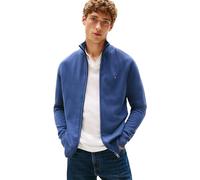 Tommy Hilfiger Uomo Pullover con Cerniera Essential Cotton Zip Thru Colletto alla Coreana, Blu (Aegean Sea), S