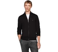 Tommy Hilfiger Uomo Pullover con Cerniera Essential Cotton Zip Thru Colletto alla Coreana, Nero (Black), S