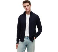 Tommy Hilfiger Uomo Pullover con Cerniera Essential Cotton Zip Thru Collo alla Coreana, Blu (Desert Sky), M