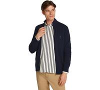 Tommy Hilfiger Uomo Pullover con Cerniera Essential Cotton Zip Thru Collo alla Coreana, Blu (Desert Sky), XXL