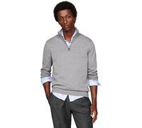 Tommy Hilfiger Uomo Pullover con Cerniera Mock Neck Mezza Zip, Grigio (Medium Grey Heather), S