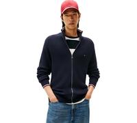 Tommy Hilfiger Uomo Pullover con Cerniera Rib Zip Through con Colletto alla Coreana, Blu (Desert Sky), XL