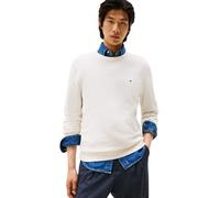 Tommy Hilfiger Uomo Pullover Essential Cotton con Scollo Rotondo, Avorio (Ivory Petal), M