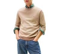 Tommy Hilfiger Uomo Pullover Essential Cotton con Scollo Rotondo, Beige (Coastal Taupe), XL