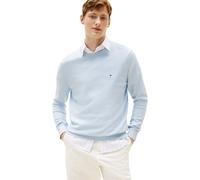 Tommy Hilfiger Uomo Pullover Essential Cotton con Scollo Rotondo, Blu (Breezy Blue), M