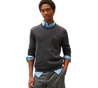 Tommy Hilfiger Uomo Pullover Essential Cotton con Scollo Rotondo, Grigio (Dark Grey Heather), XXL