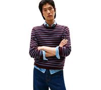 Tommy Hilfiger Uomo Pullover Essential Cotton con Scollo Rotondo, Multicolore (Deep Burgundy/Petrol Blue Htr), XXL