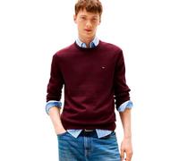 Tommy Hilfiger Uomo Pullover Essential Cotton con Scollo Rotondo, Rosso (Deep Burgundy), S