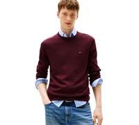 Tommy Hilfiger Uomo Pullover Essential Cotton con Scollo Rotondo, Rosso (Deep Burgundy), XL