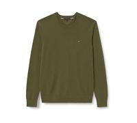 Tommy Hilfiger Uomo Pullover Essential Cotton con Scollo Rotondo, Verde (Huntsman Green), S