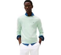 Tommy Hilfiger Uomo Pullover Essential Cotton con Scollo Rotondo, Verde (Minty Essence Heather), M