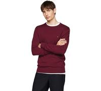 Tommy Hilfiger Uomo Pullover Essential Cotton Crew Neck in Cotone, Rosso (Deep Rouge), L
