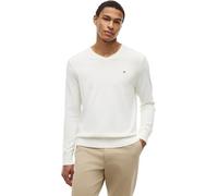 Tommy Hilfiger Uomo Pullover Essential Cotton Scollo a V, Avorio (Ivory Petal), M