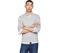 Tommy Hilfiger Uomo Pullover Essential Cotton Scollo a V, Grigio (Light Grey Heather), S