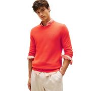 Tommy Hilfiger Uomo Pullover Essential Structure Crew Neck Regular Fit, Arancione (Brilliant Orange), S