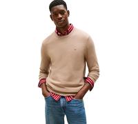 Tommy Hilfiger Uomo Pullover Essential Structure Crew Neck Regular Fit, Beige (Coastal Taupe), XS