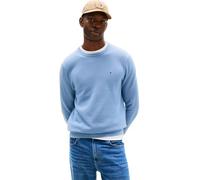 Tommy Hilfiger Uomo Pullover Essential Structure Crew Neck Regular Fit, Blu (Brisk Blue), L