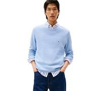 Tommy Hilfiger Uomo Pullover Essential Structure Crew Neck Regular Fit, Blu (Vessel Blue Heather), M