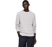 Tommy Hilfiger Uomo Pullover Essential Structure Crew Neck Regular Fit, Grigio (Light Grey Heather), XS