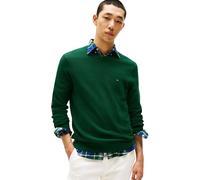 Tommy Hilfiger Uomo Pullover Essential Structure Crew Neck Regular Fit, Verde (Ornamental Green Heather), L