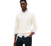 Tommy Hilfiger Uomo Pullover Rib Crew Neck Pullover in Maglia, Avorio (Ivory Petal), XL