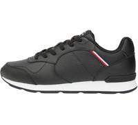 Tommy Hilfiger Uomo Runner Icon Pelle Fm0fm05740 Basso Top, Black, 46 EU