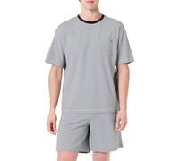 Tommy Hilfiger Uomo Set Pigiama Jersey Mini Stripe Corto, Multicolore (Black Mini Stripe), L