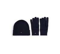 Tommy Hilfiger Uomo Set Regalo Flag Sciarpa e Berretto, Blu (Space Blue), Taglia Unica