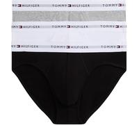 Tommy Hilfiger Uomo Slip Hipster Confezione da 3 con Fascia con Logo, (Black/White/Mid Grey Heather), S