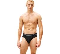 Tommy Hilfiger Uomo Slip Hipster Confezione da 3 con Fascia con Logo, Multicolore (Blk/Drk Ash/Wht), XS