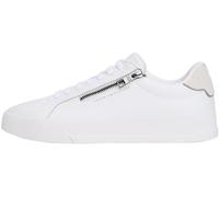 Tommy Hilfiger Uomo Sneakers con Suola Preformata Court Zip in Pelle, Bianco (White), 41