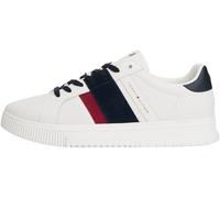 Tommy Hilfiger Uomo Sneakers con Suola Preformata Supercup in Pelle, Bianco (Ecru), 45